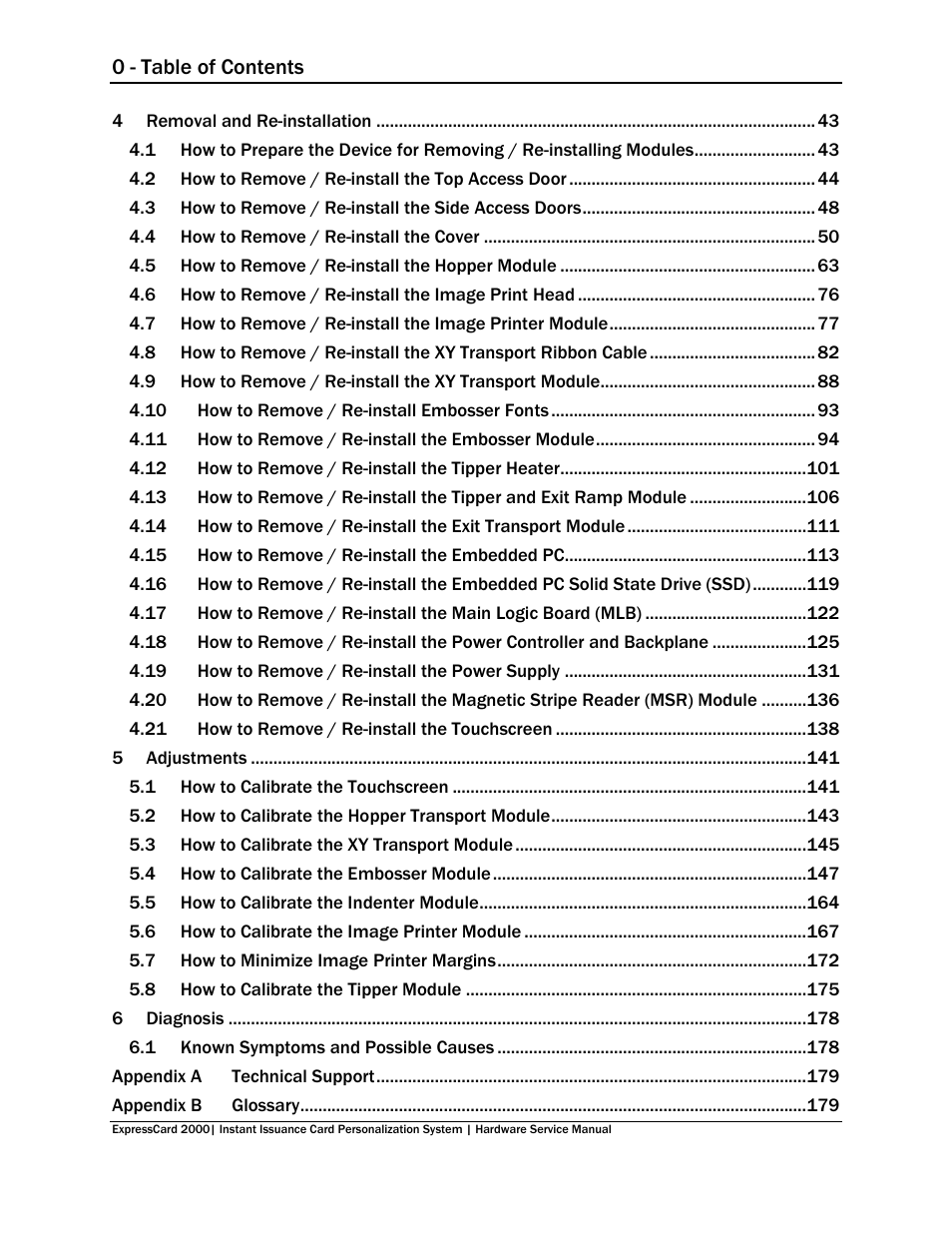 0 - table of contents | MagTek EC2000 99875607 User Manual | Page 5 / 180