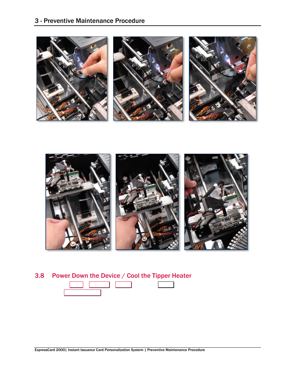 8 power down the device / cool the tipper heater, Power down the device / cool the tipper heater, 3 - preventive maintenance procedure | MagTek EC2000 99875651 User Manual | Page 13 / 18