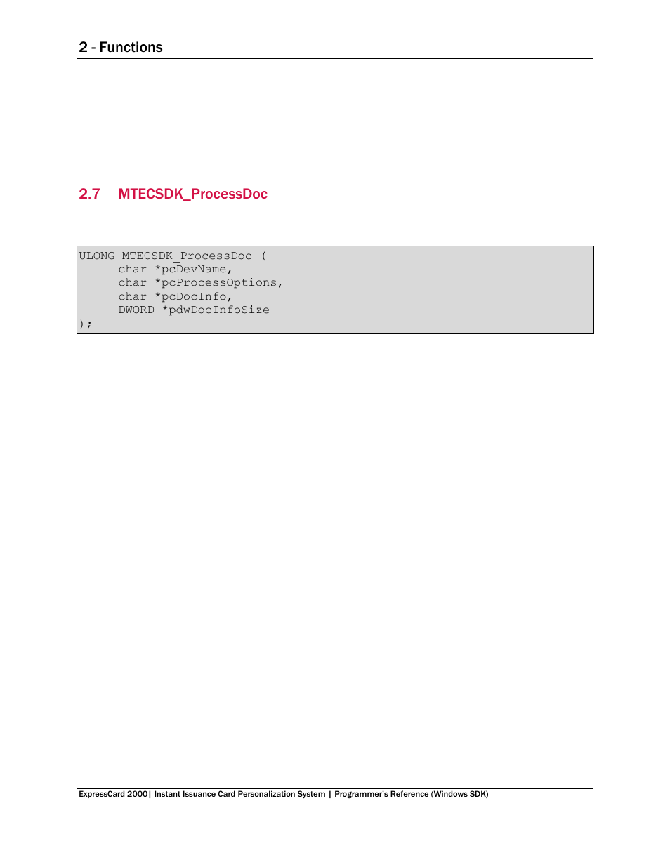7 mtecsdk_processdoc, Mtecsdk_processdoc, N 2.7 mtecsdk_processdoc | 2 - functions | MagTek EC2000 99875713 User Manual | Page 15 / 21