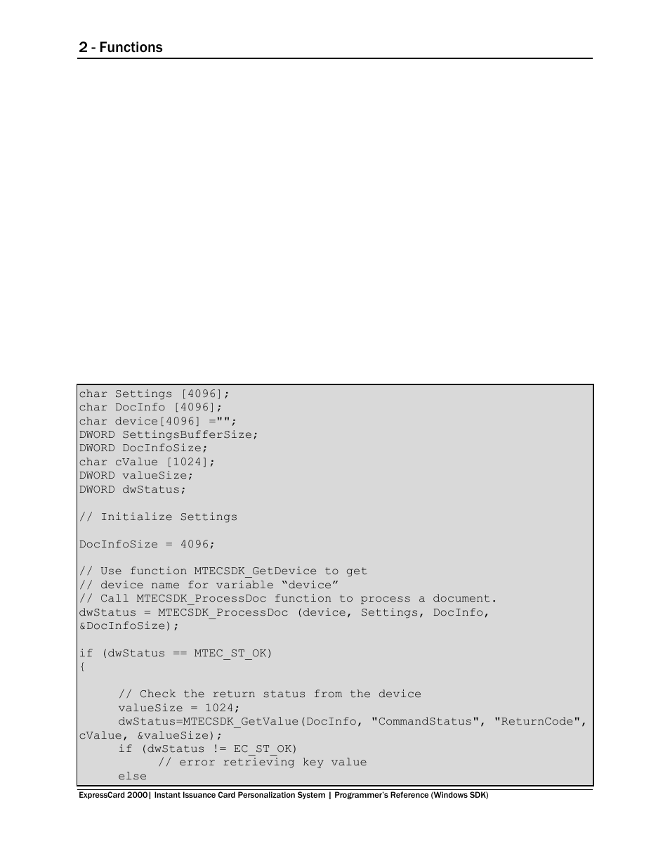 2 - functions | MagTek EC2000 99875713 User Manual | Page 17 / 21