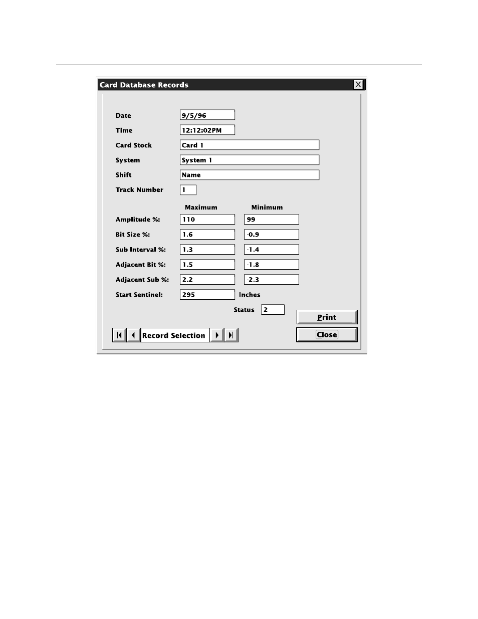 Figure 4-10 card database records | MagTek InSpec 9000 User Manual | Page 51 / 90