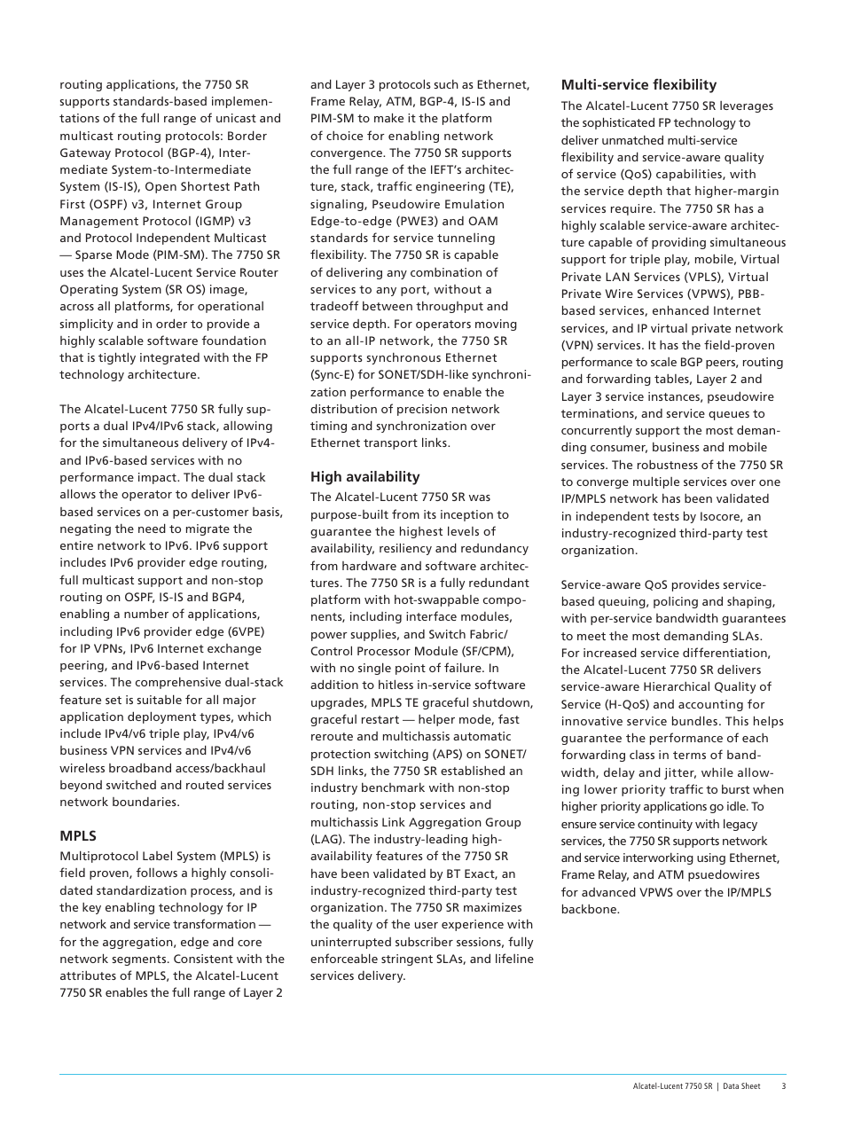 Alcatel-Lucent 7750 SR User Manual | Page 3 / 12