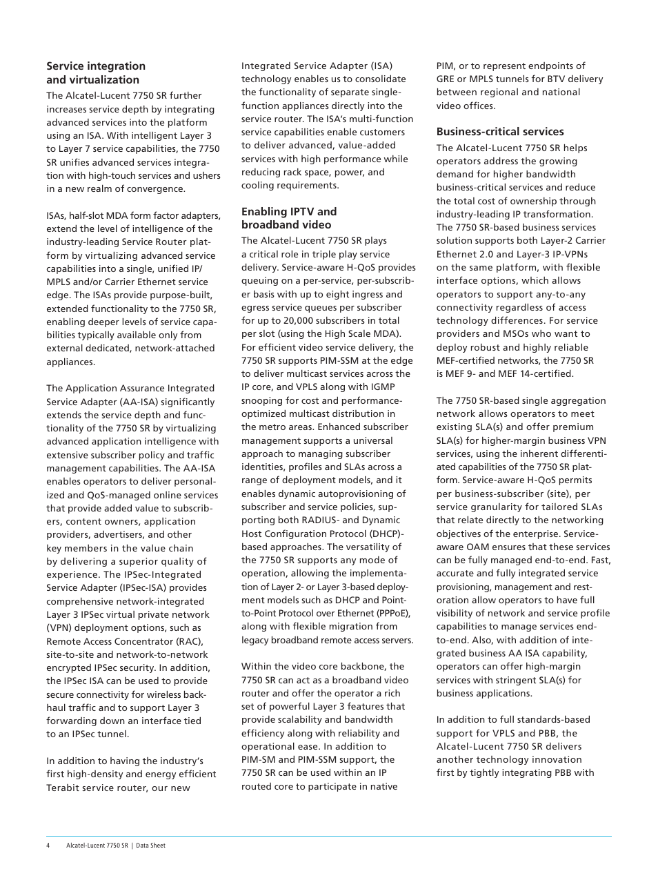 Alcatel-Lucent 7750 SR User Manual | Page 4 / 12