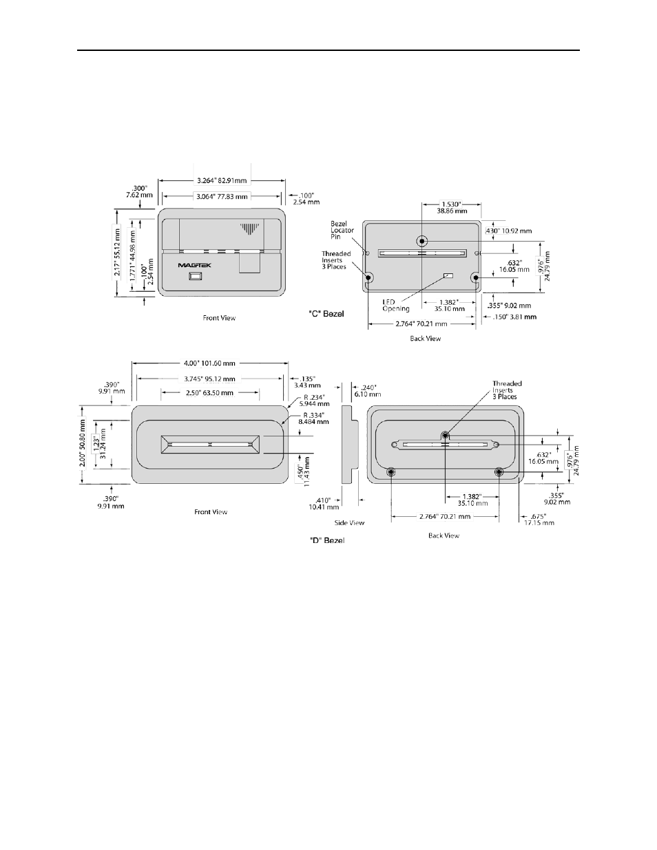 Bezels | MagTek IntelliStripe 320 99875167 User Manual | Page 18 / 33