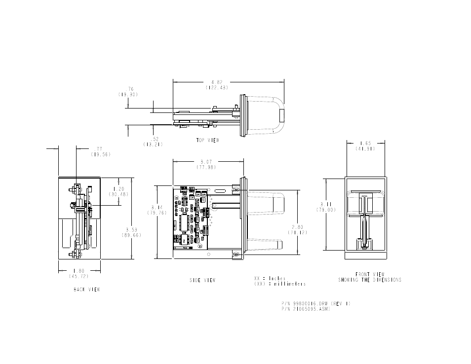 Appendix a. mechanical drawing for mounting | MagTek P-SERIES User Manual | Page 21 / 22