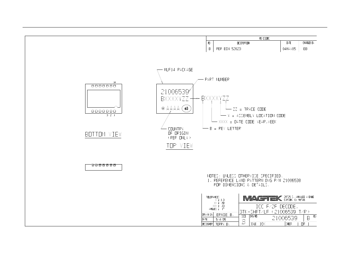 Figure 3. package marking for 21006539 | MagTek TRIPLE TRACK Delta ASIC User Manual | Page 20 / 26