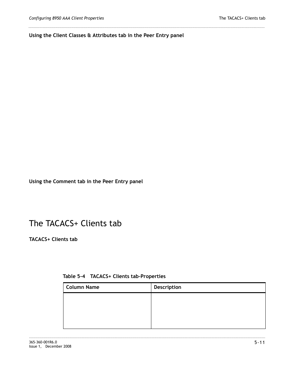 The tacacs+ clients tab, The tacacs+ clients tab -11 | Alcatel-Lucent 8950 AAA User Manual | Page 107 / 476