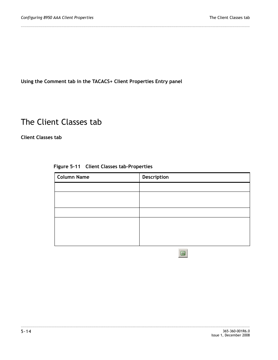 The client classes tab, The client classes tab -14 | Alcatel-Lucent 8950 AAA User Manual | Page 110 / 476