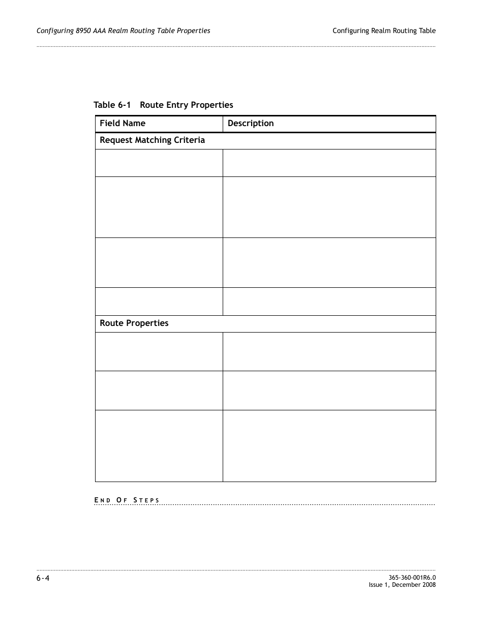 Table 6-1 | Alcatel-Lucent 8950 AAA User Manual | Page 120 / 476