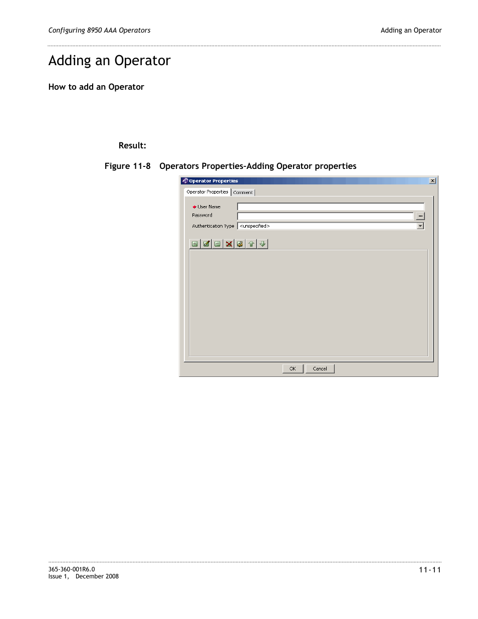 Adding an operator, Adding an operator -11 | Alcatel-Lucent 8950 AAA User Manual | Page 197 / 476