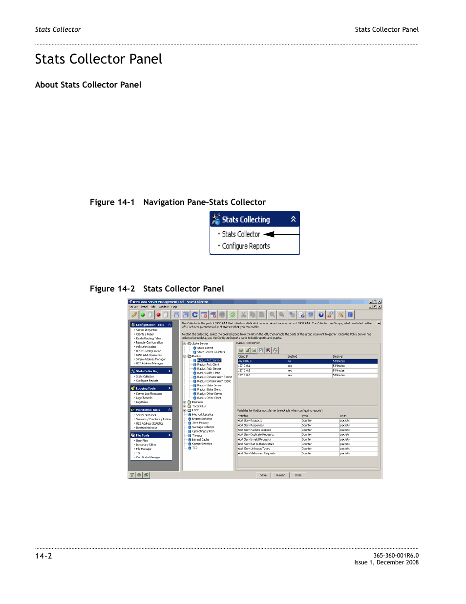 Stats collector panel, Stats collector panel -2 | Alcatel-Lucent 8950 AAA User Manual | Page 220 / 476