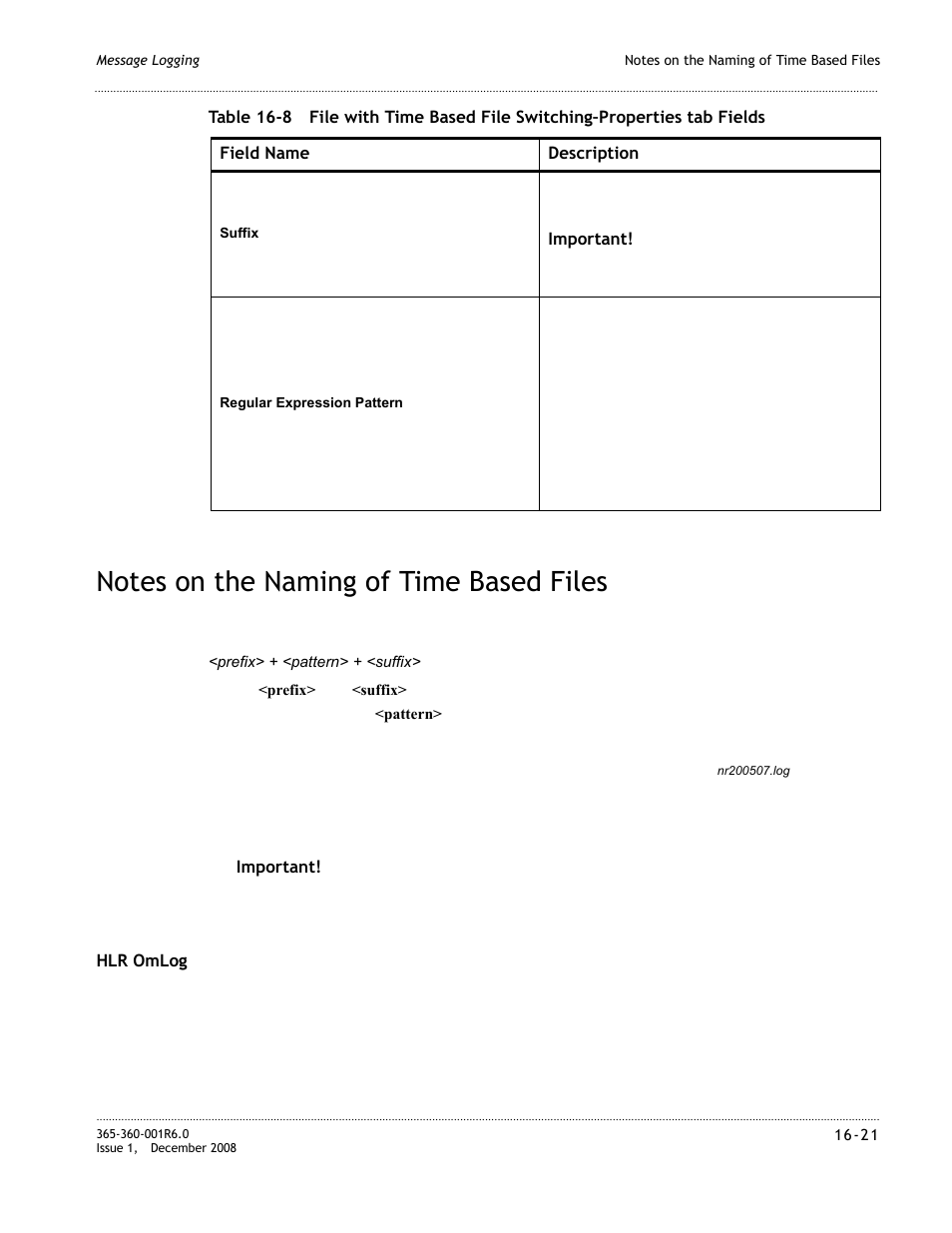 Notes on the naming of time based files, Notes on the naming of time based files -21 | Alcatel-Lucent 8950 AAA User Manual | Page 253 / 476