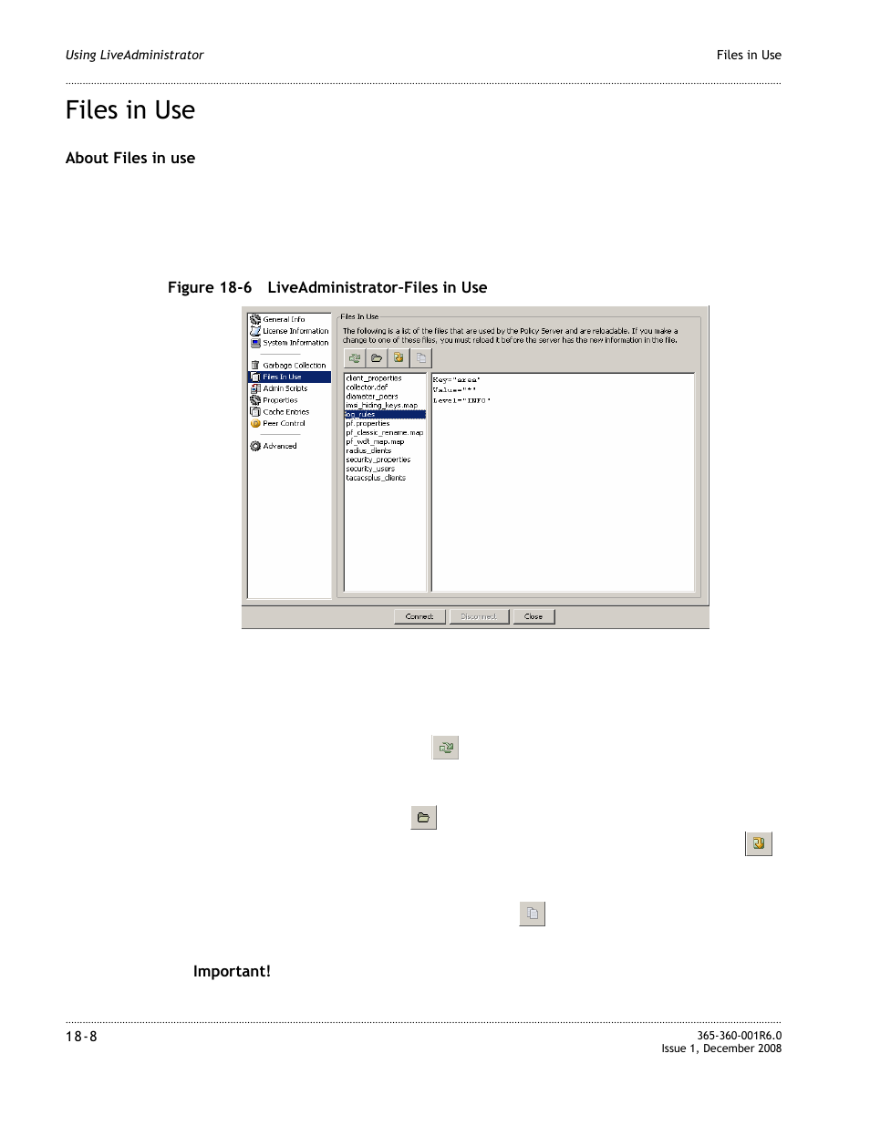 Files in use, Files in use -8 | Alcatel-Lucent 8950 AAA User Manual | Page 318 / 476