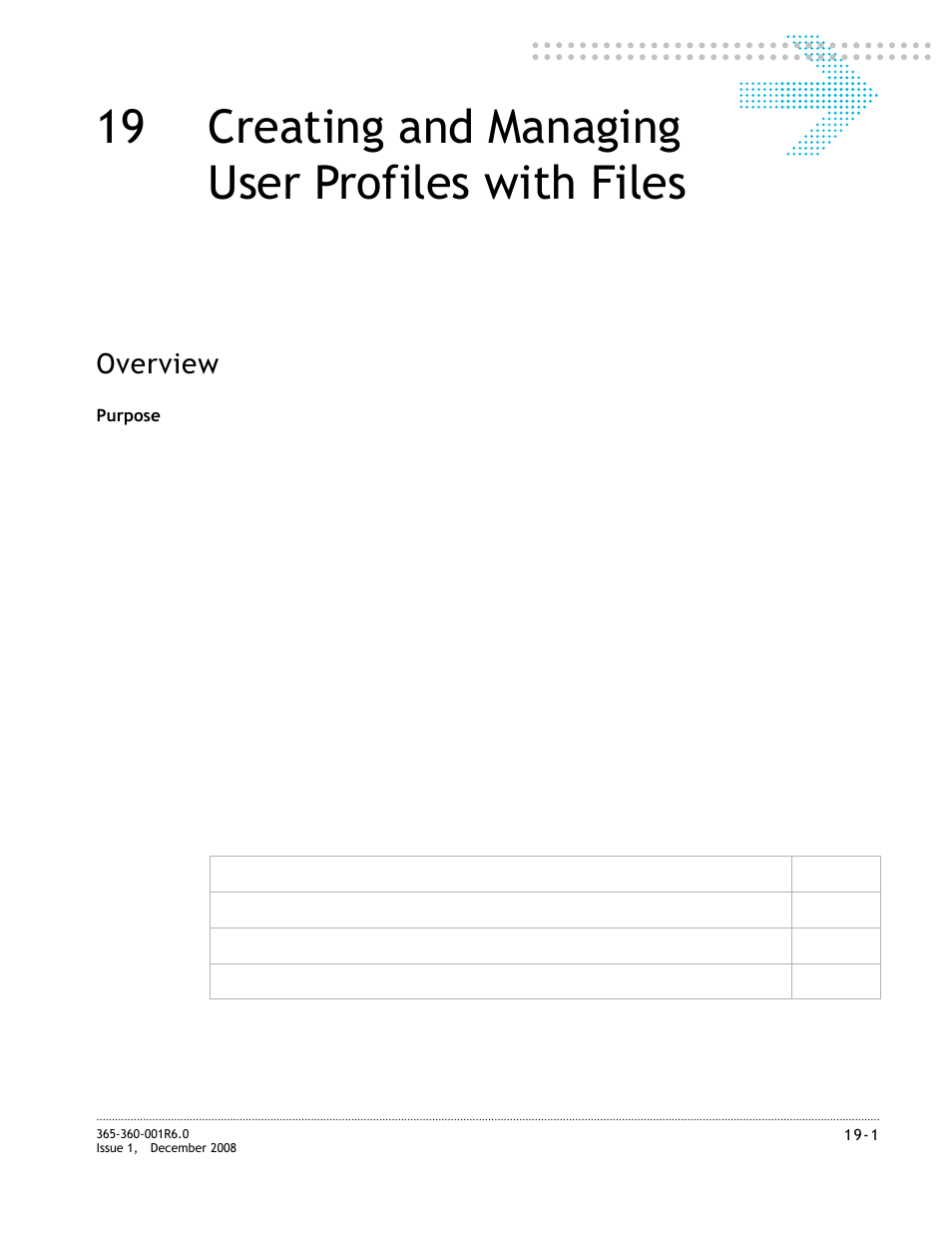 19 creating and managing user profiles with files, Creating and managing user profiles with files, Overview | Alcatel-Lucent 8950 AAA User Manual | Page 329 / 476