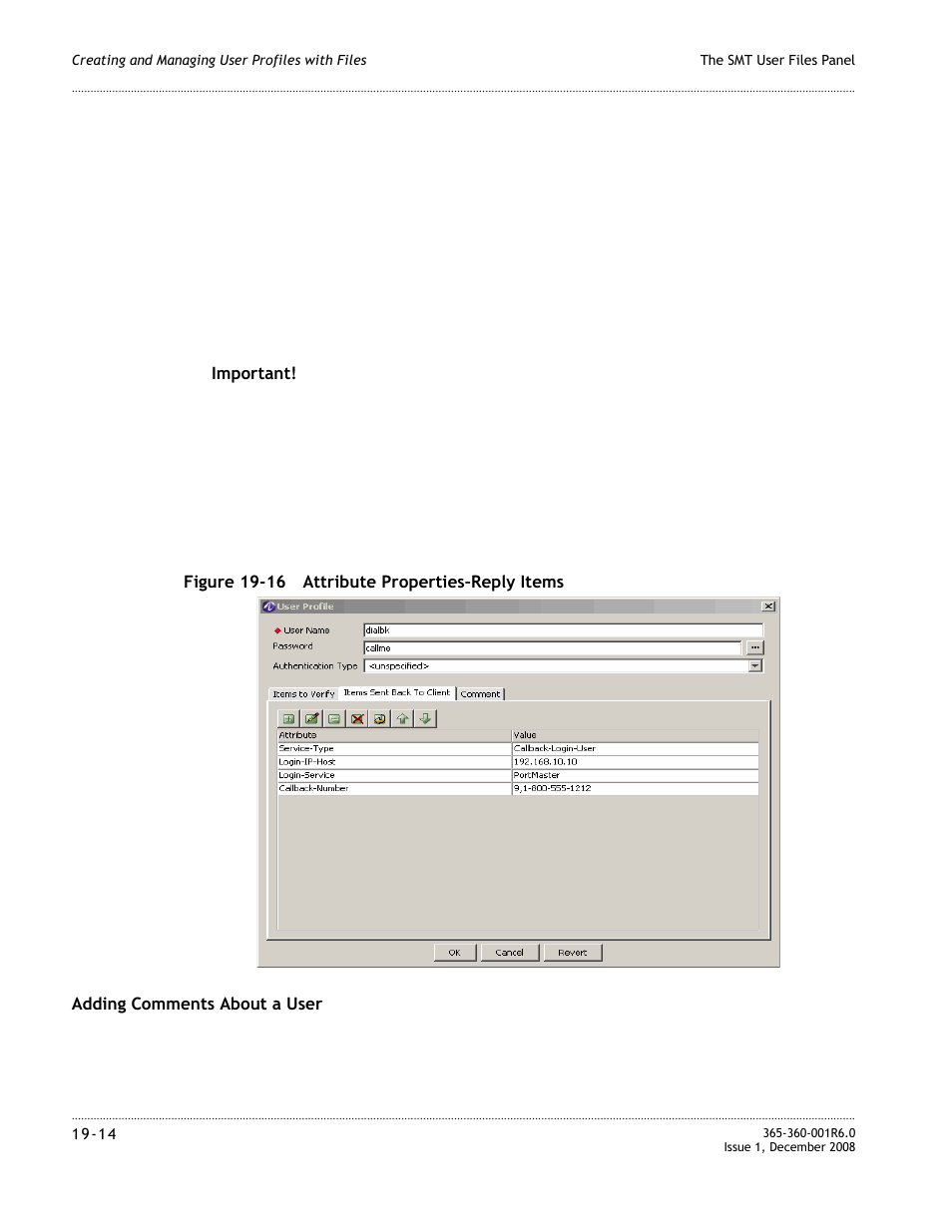 Adding comments about a user | Alcatel-Lucent 8950 AAA User Manual | Page 342 / 476