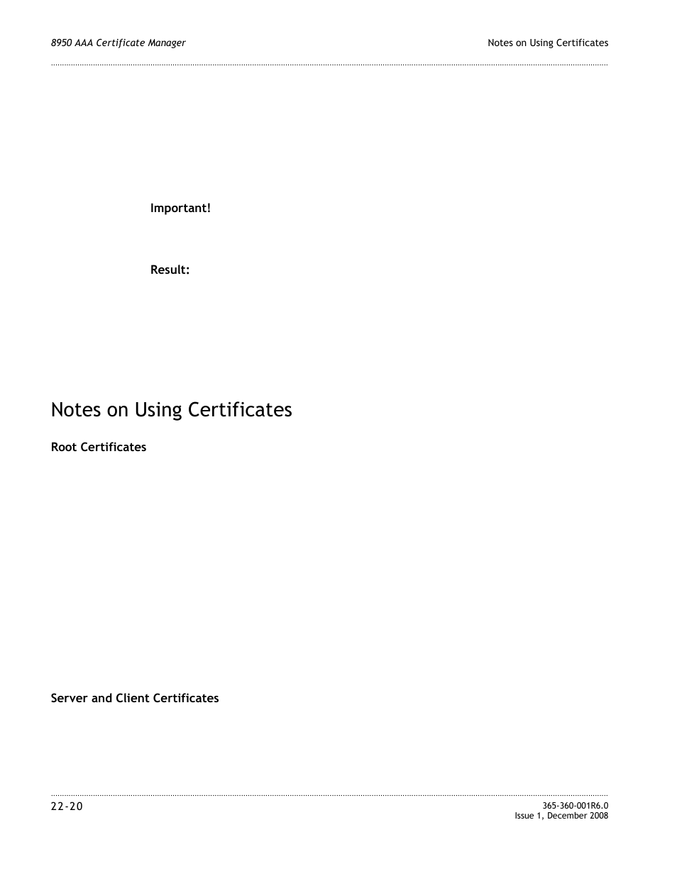 Notes on using certificates, Notes on using certificates -20, R to | Alcatel-Lucent 8950 AAA User Manual | Page 388 / 476