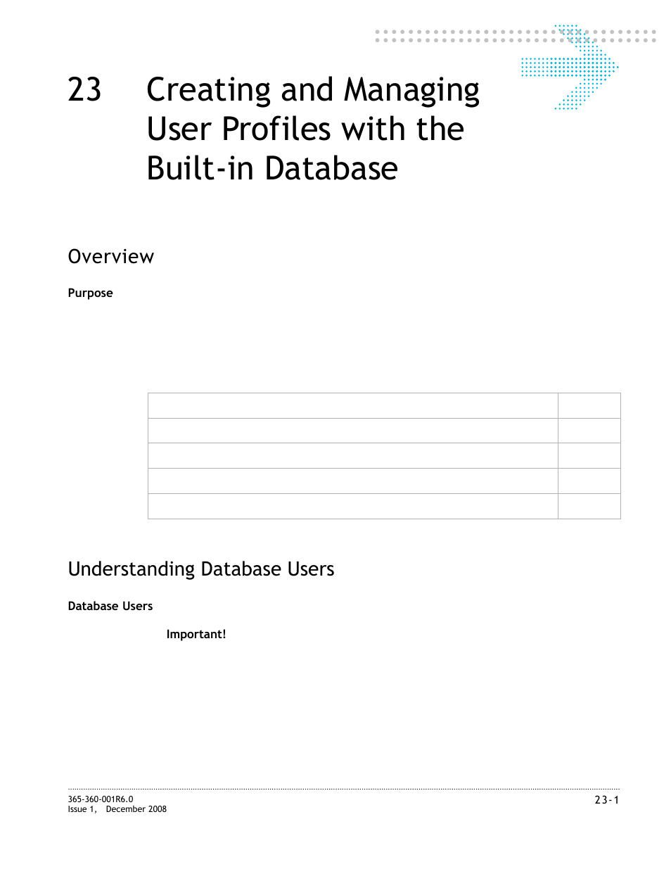 Understanding database users, Understanding database users -1, Overview | Alcatel-Lucent 8950 AAA User Manual | Page 401 / 476