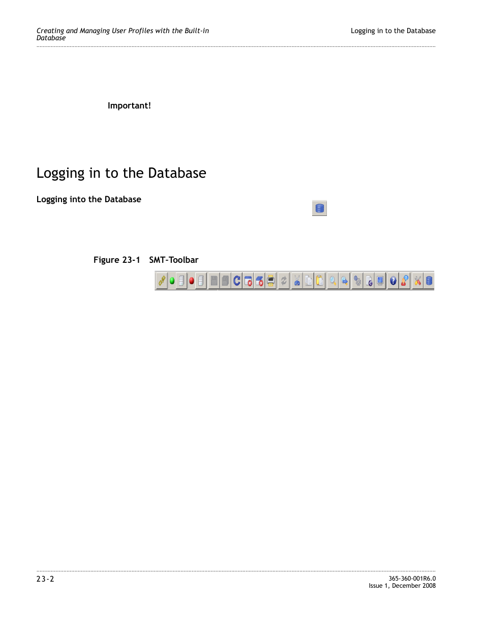 Logging in to the database, Logging in to the database -2 | Alcatel-Lucent 8950 AAA User Manual | Page 402 / 476