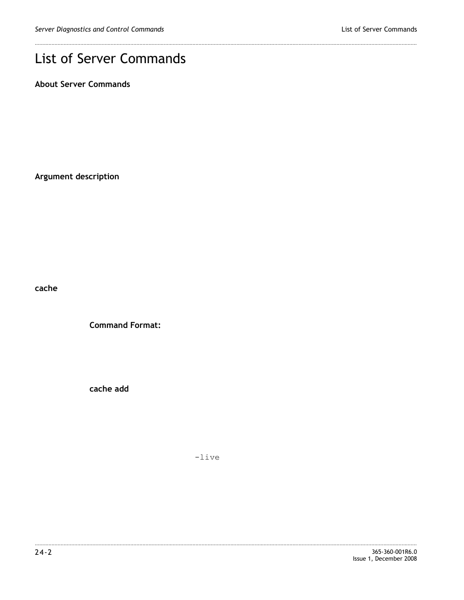 List of server commands, List of server commands -2 | Alcatel-Lucent 8950 AAA User Manual | Page 428 / 476