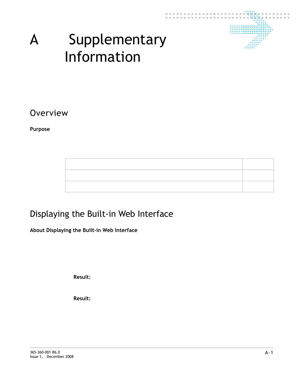 A supplementary information, Displaying the built-in web interface, Supplementary information | Appendix a, “supplementary information, Asupplementary information, Overview | Alcatel-Lucent 8950 AAA User Manual | Page 461 / 476