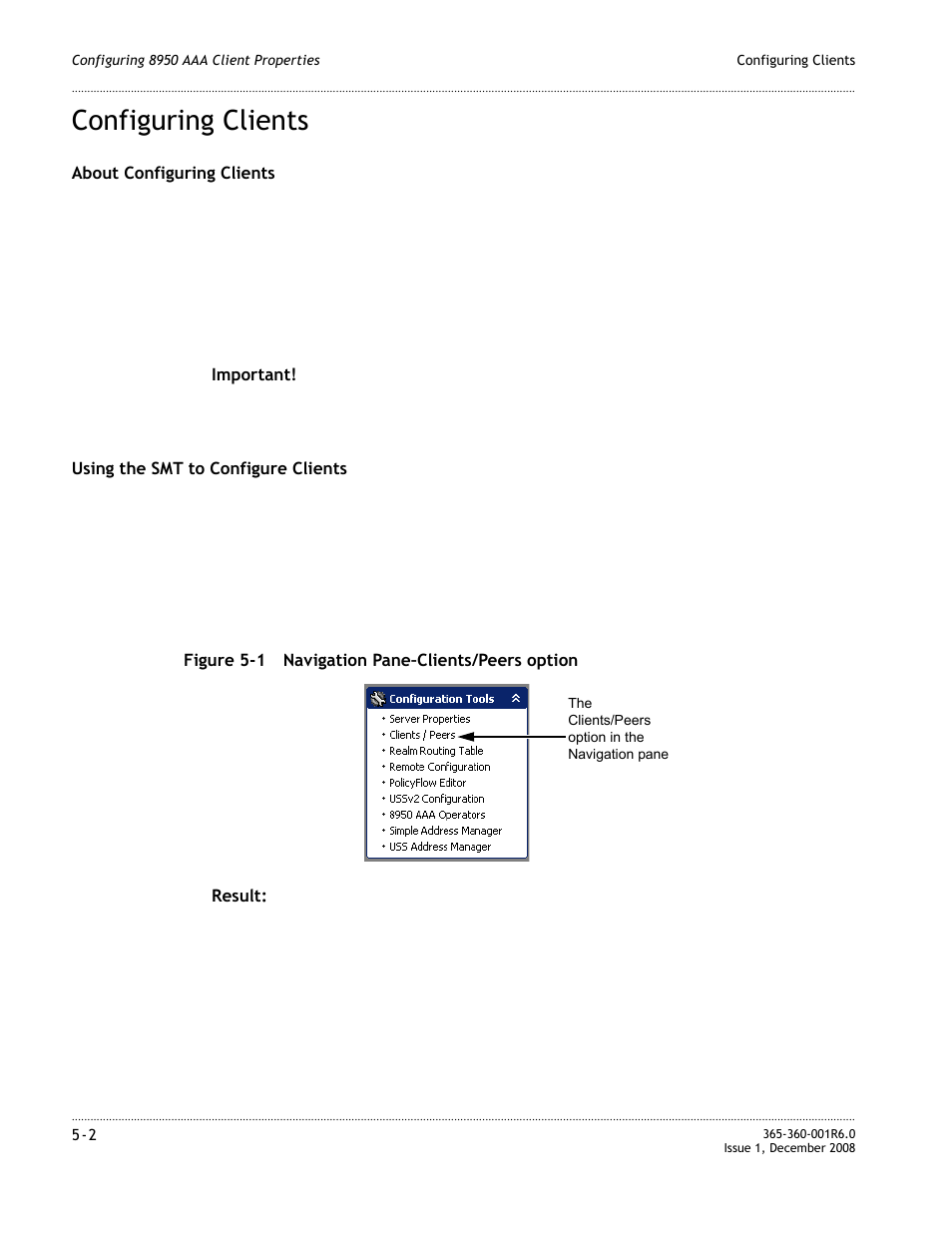 Configuring clients, Configuring clients -2 | Alcatel-Lucent 8950 AAA User Manual | Page 98 / 476