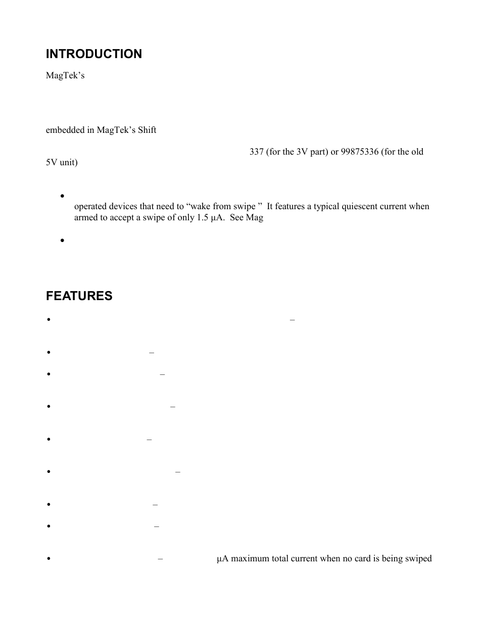Introduction, Features | MagTek 3V & 5V User Manual | Page 5 / 17