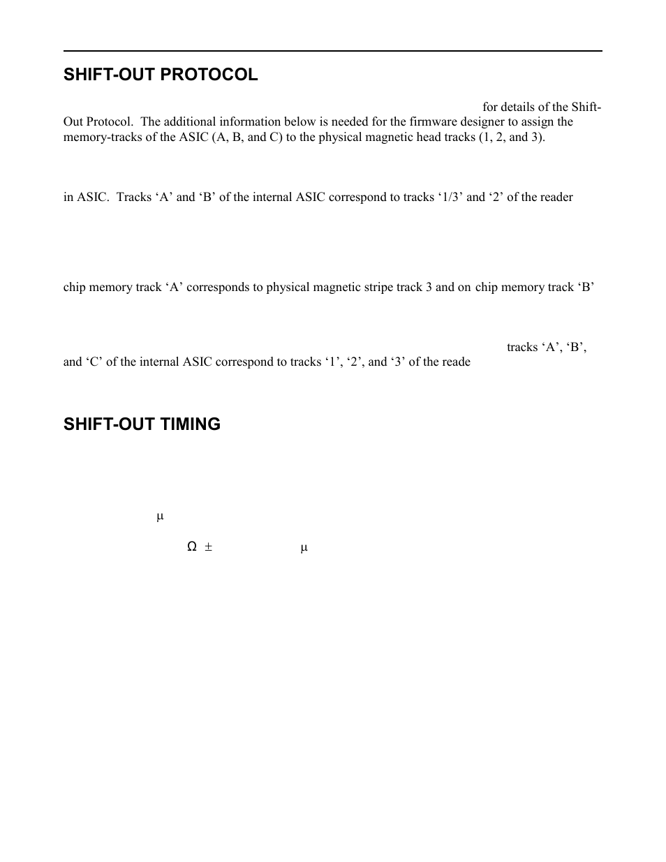 Shift-out protocol, Shift-out timing | MagTek 3V & 5V User Manual | Page 7 / 17