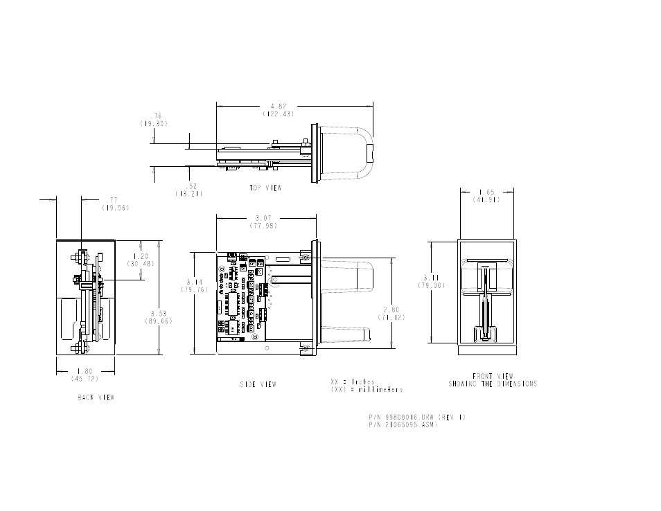 Appendix c. mechanical drawing for mounting, Figure c-1. dimensions for mounting | MagTek P-SERIES USB User Manual | Page 76 / 77
