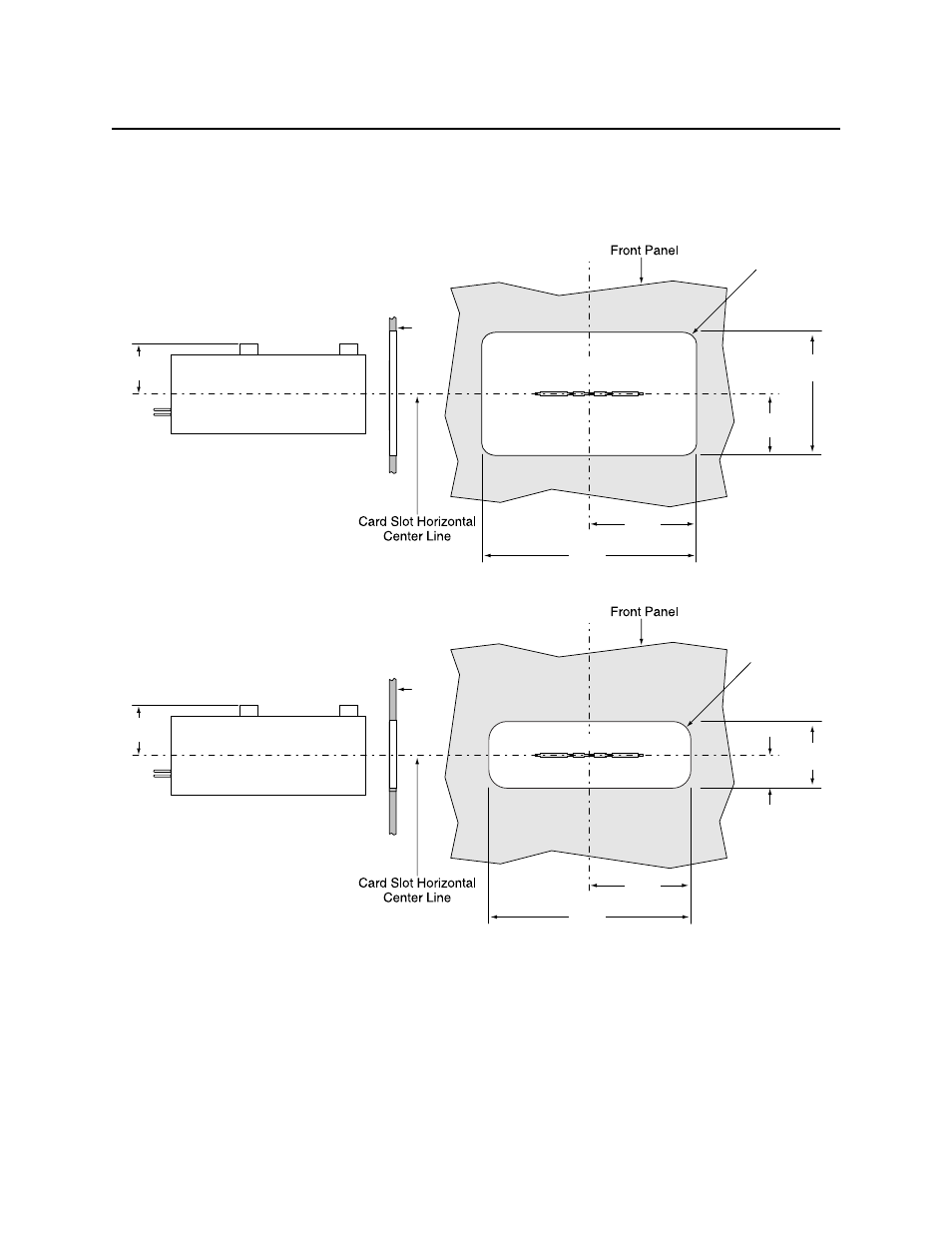 External bezel led, Figure 2-8. panel openings for mounting "d" bezel | MagTek IntelliStripe 310™ User Manual | Page 24 / 32