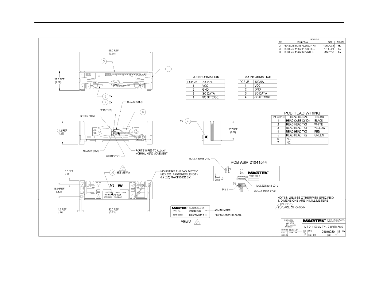 MagTek 100-MILLIMETER SWIPE READER WITH SHIFT-OUT ASIC User Manual | Page 12 / 14