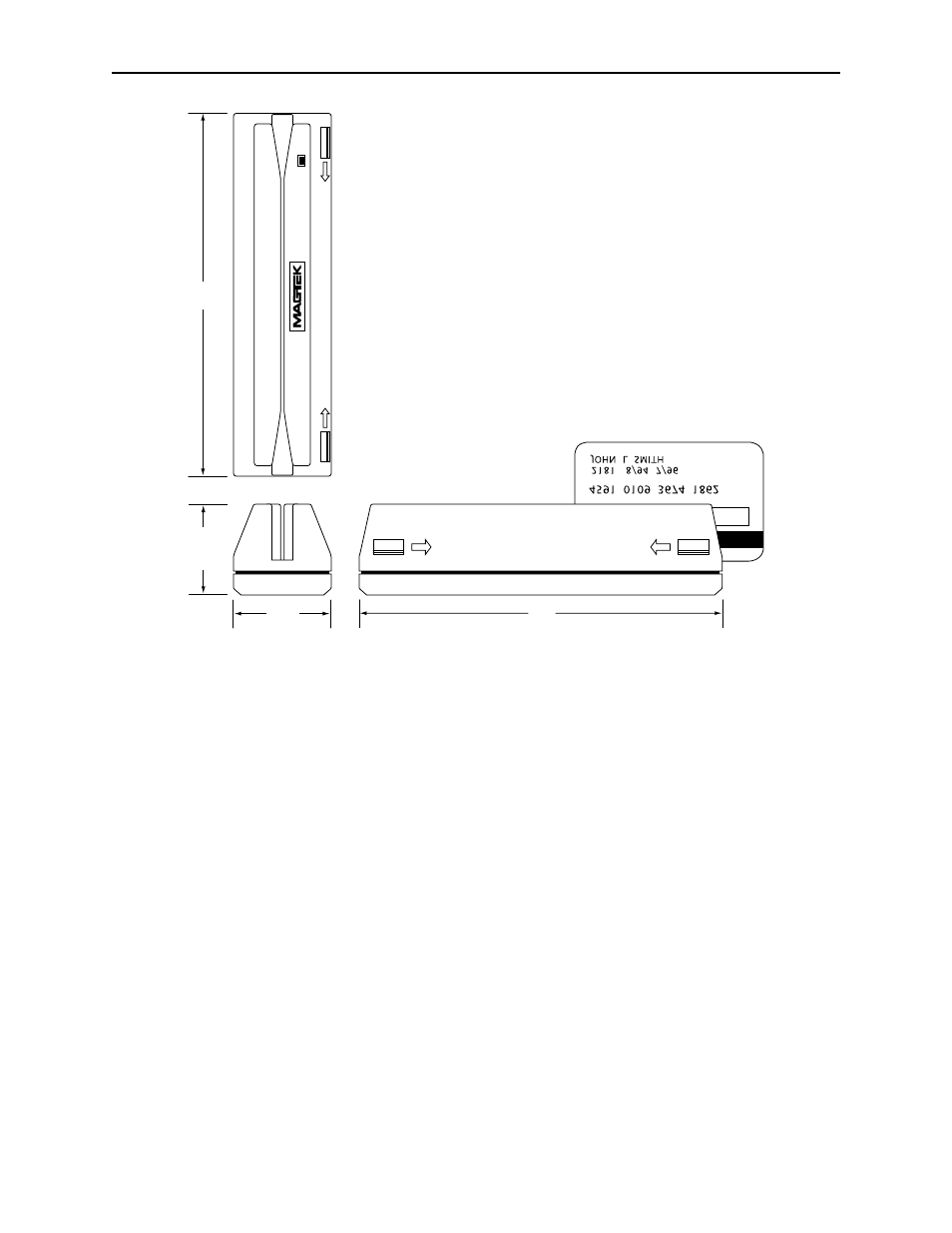 Figure 1-2. dimensions | MagTek USB (UNIVERSAL SERIAL BUS) KEYBOARD EMULATION User Manual | Page 12 / 32