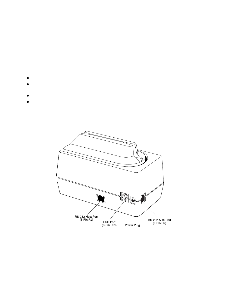 Section 2. installation, Requirements, Ports | Figure 2-1. ports on the micr plus | MagTek MICR Plus RS-232 User Manual | Page 11 / 70