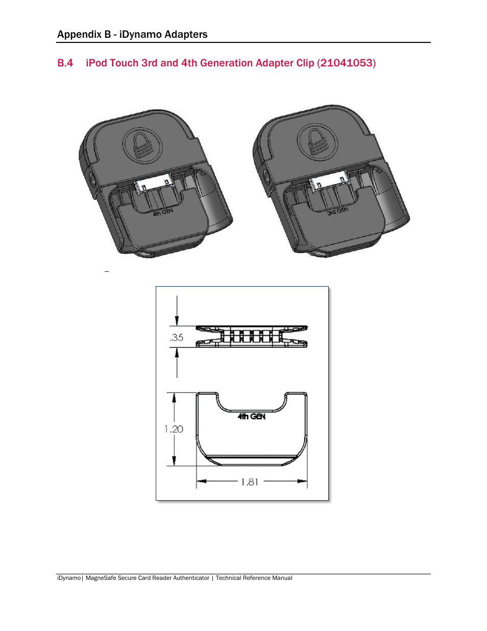 Appendix b - idynamo adapters | MagTek iDynamo User Manual | Page 19 / 24