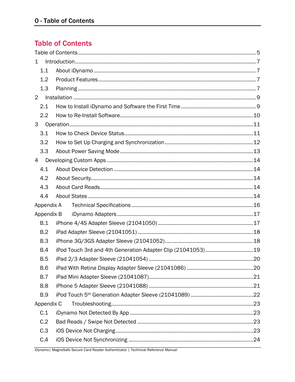 MagTek iDynamo User Manual | Page 5 / 24
