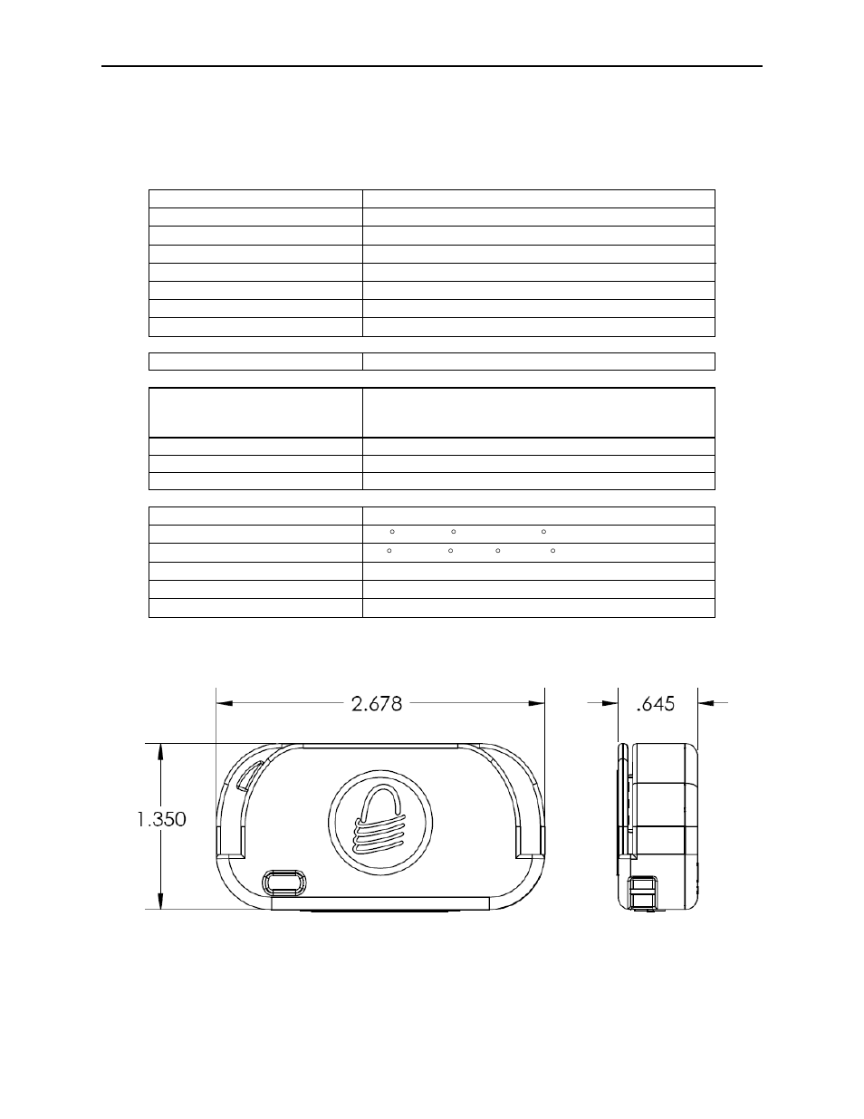 Specifications, Table 1-1. specifications, Figure 1-2. dimensions for bullet | MagTek BulleT MagneSafe User Manual | Page 10 / 32
