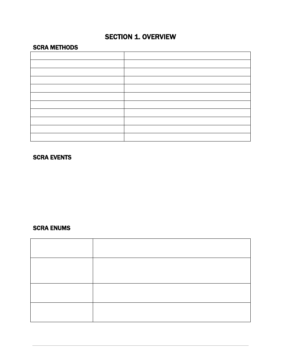 Section 1. overview xe "overview, Scra methods, Scra events | Scra enums | MagTek Secure Card Reader User Manual | Page 5 / 12