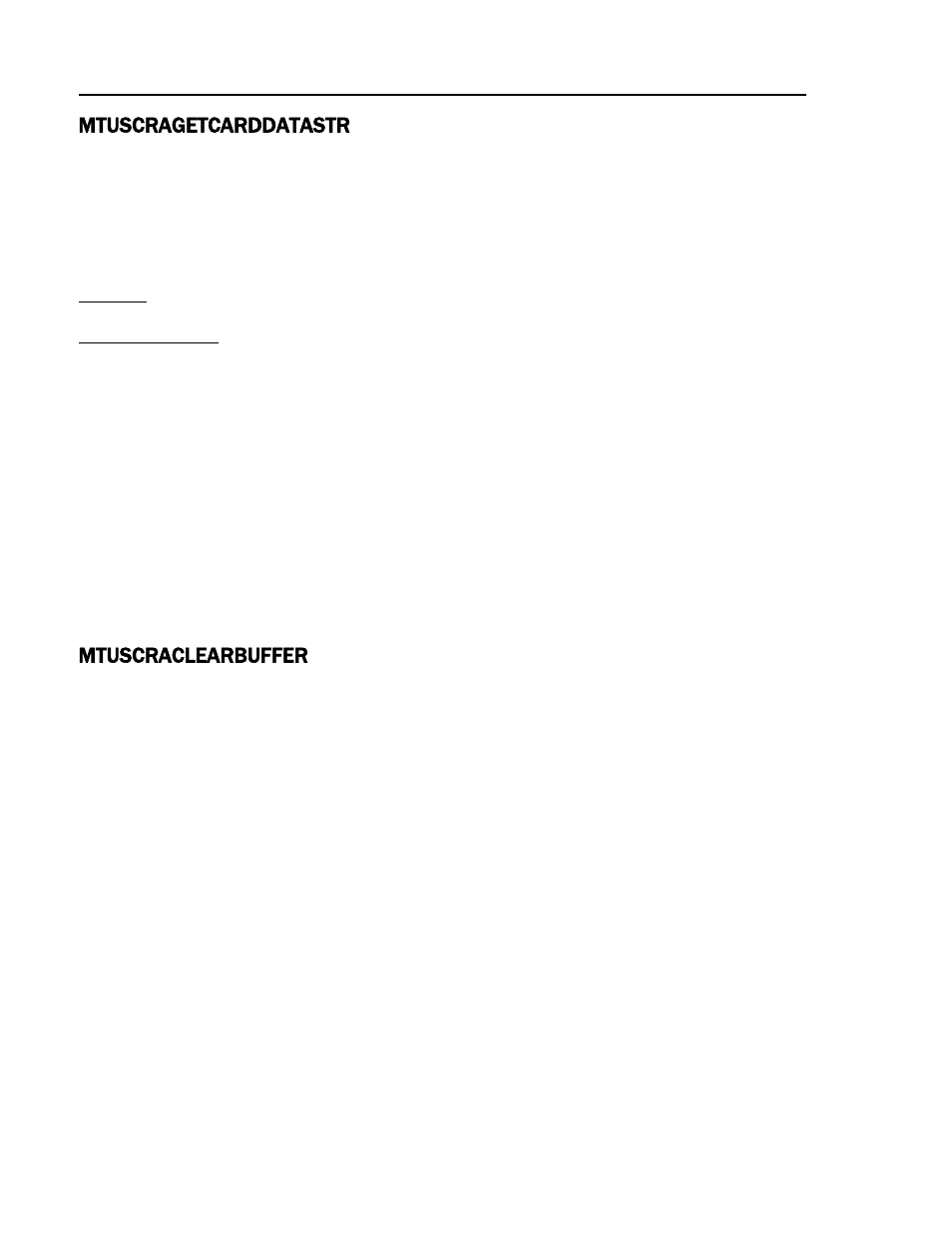 Mtuscragetcarddatastr, Mtuscraclearbuffer | MagTek Secure Card Reader User Manual | Page 9 / 12