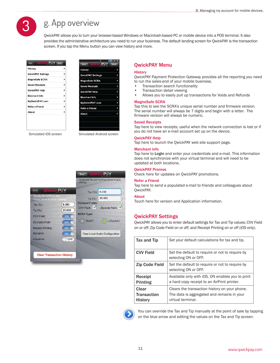 G. app overview | MagTek QwickPAY User Manual | Page 14 / 46