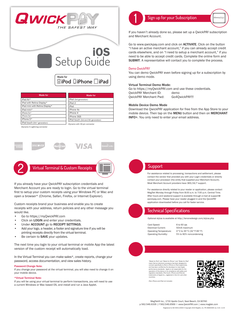 MagTek QwickPAY iOS User Manual | 2 pages