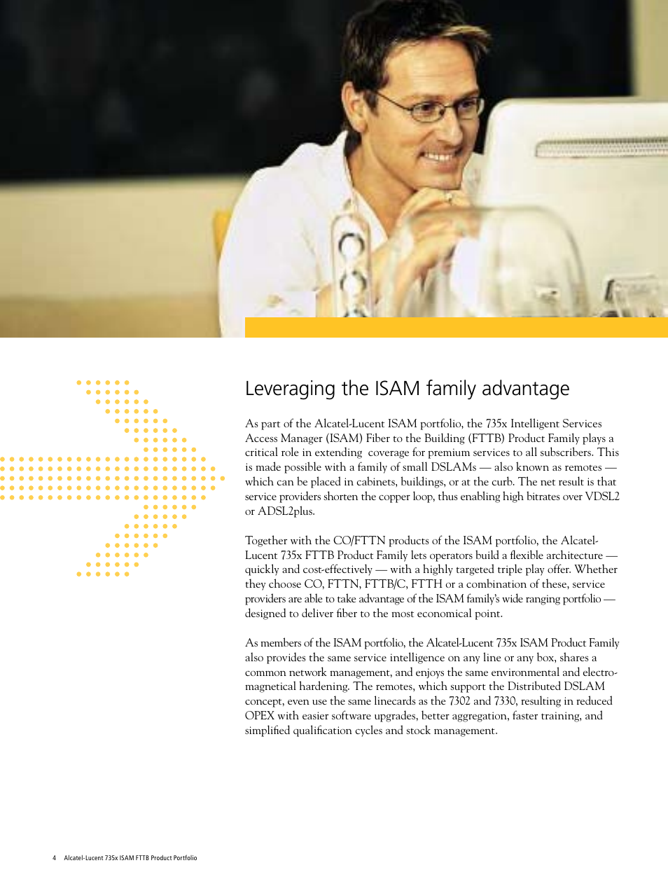 Leveraging the isam family advantage | Alcatel-Lucent 735x User Manual | Page 4 / 12