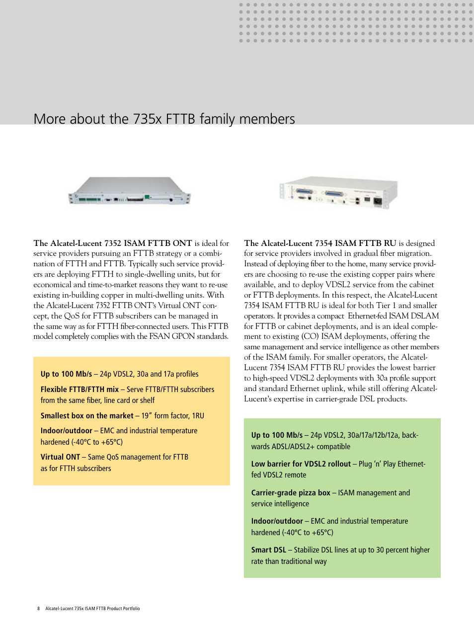 More about the 735x fttb family members | Alcatel-Lucent 735x User Manual | Page 8 / 12