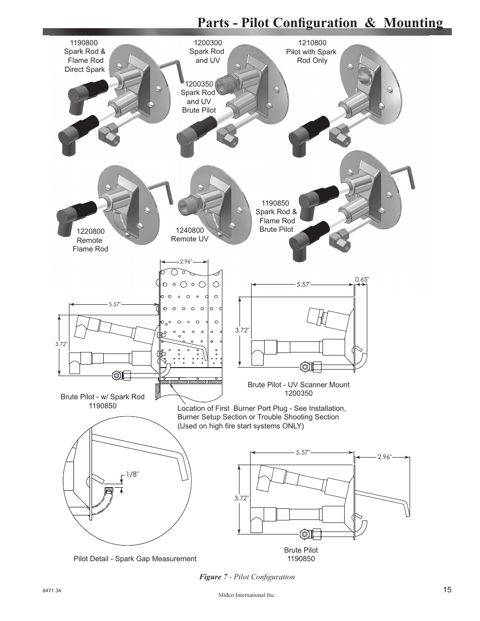 Parts - pilot conﬁ guration & mounting | Midco HMA-2 & HMA-2A Series User Manual | Page 15 / 18