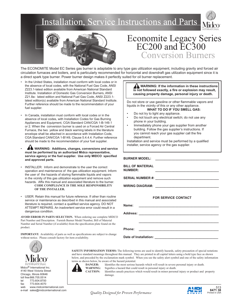 Midco EC200 & EC300 User Manual | 14 pages