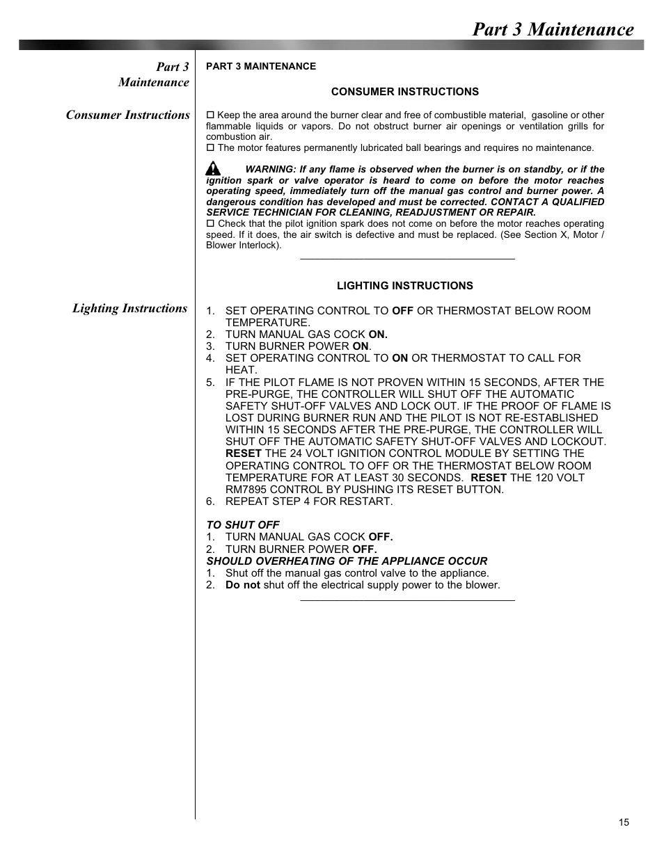 Part 3 maintenance | Midco Economite RE6850B User Manual | Page 15 / 16