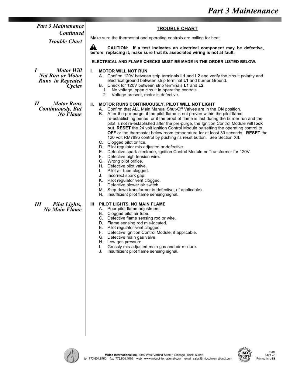 Part 3 maintenance | Midco Economite RE6850B User Manual | Page 16 / 16