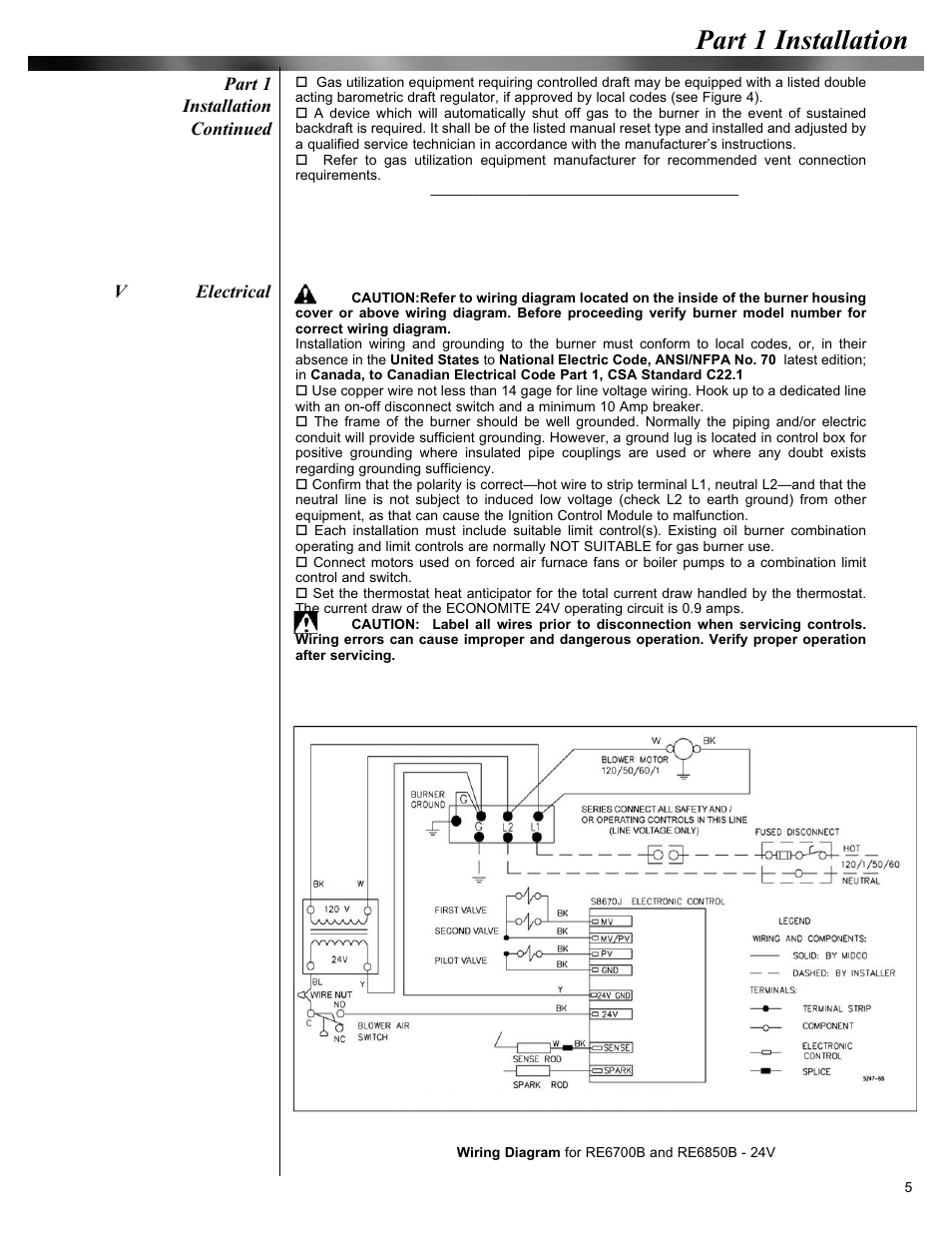 Part 1 installation | Midco Economite RE6850B User Manual | Page 5 / 16