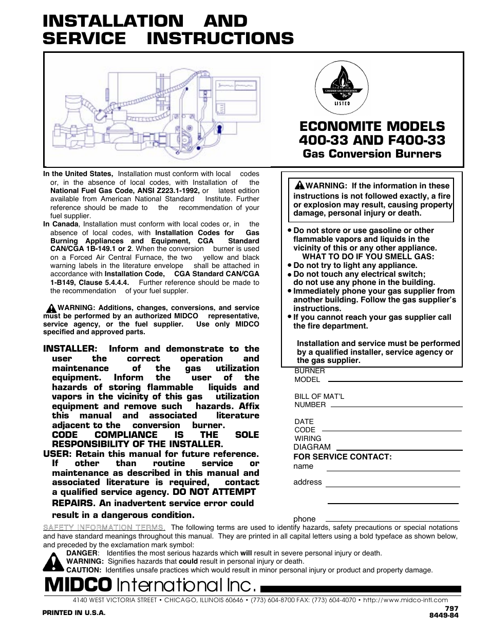 Midco F400-33 User Manual | 10 pages