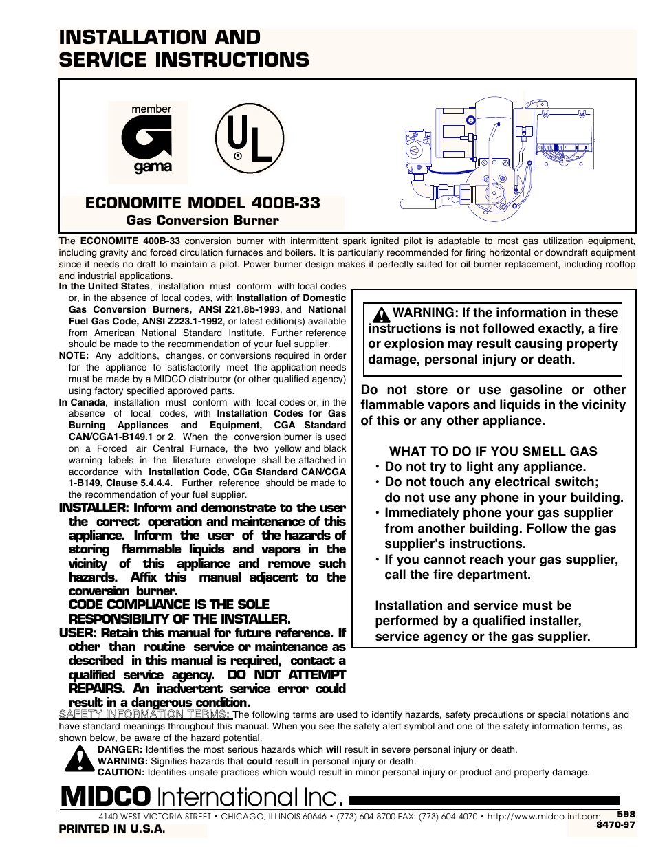 Midco 400B-33 User Manual | 9 pages
