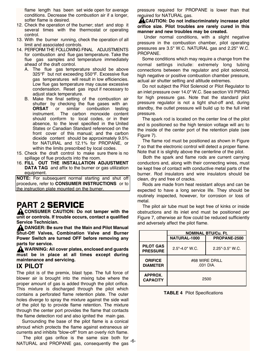 Part 2 service, Ix pilot | Midco 400B-33 User Manual | Page 6 / 9