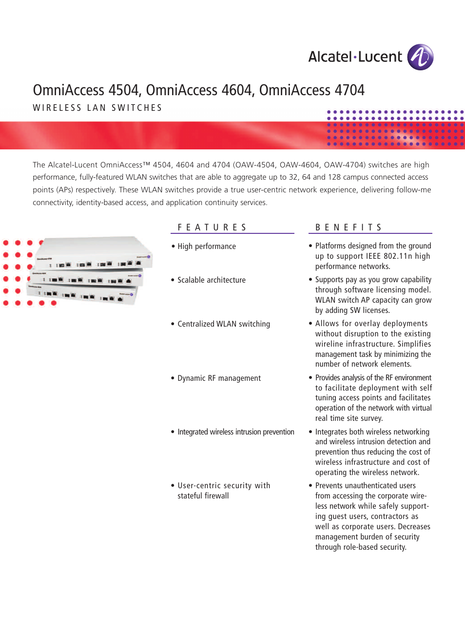 Alcatel-Lucent OmniAccess 4604 User Manual | 4 pages